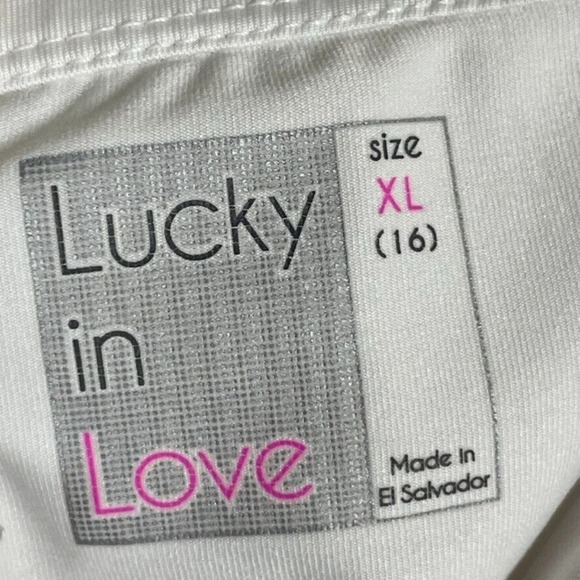 Lucky in Love Size XL Mini Skort Skirt White Tiered - Picture 6 of 6